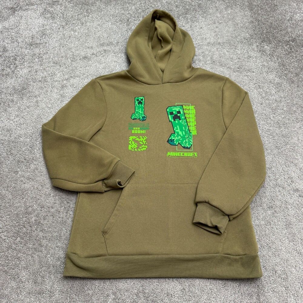 Minecraft Mad Engine Hoodie Pullover Graphic Sweatshirt Boys Large 14 Green